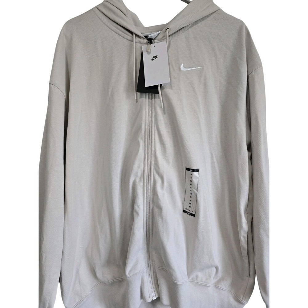 Nike Sportswear Women Oversized Jersey Full-Zip Hoodie Light Orewood Brown NWT